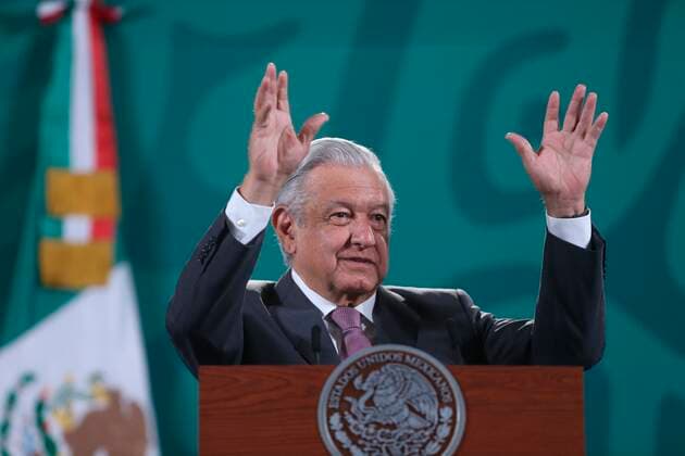 Mexican President Andres Manuel Lopez Obrador speaks during his daily press conference at the Palacio Nacional in Mexico City, Mexico, 03 August 2021. Mexican President Andres Manuel Lopez Obrador press conference !ACHTUNG: NUR REDAKTIONELLE NUTZUNG!  Copyright: xSashenkaxGutierezx MEX8244 20210803-ddce2fdd5f1378bc6e74db5385077e936489a36a