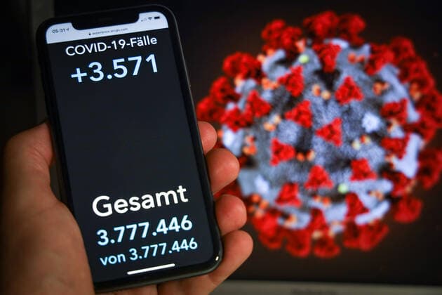 Coronavirus in Germany Covid 19 Dashboard of the Robert Koch Institute 04 08 2021 Robert Koch Institute 7 days Incidence 18.5 7 days Number of cases 15 373 COVID 19 cases 3 777 446 Addition by 3 581 the previous day COVID 19 deaths 91 704 Addition by 25 the previous day