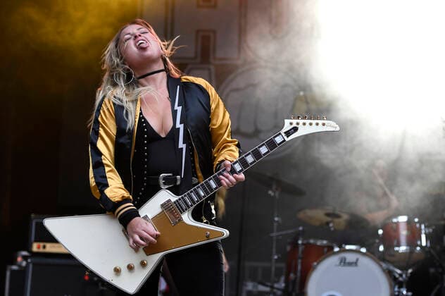 Filippa Nässil from Thundermother live at Kommraus Festival at Ricklinger Bad Hannover, 03 08 2021 Foto:xC.xNiehausx xFuturexImage