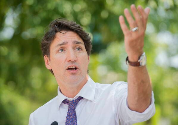 News Bilder des Tages August 5, 2021, Montreal, PQ, Canada: Prime Minister Justin Trudeau during a childcare investment announcement in Montreal, Thursday, August 5, 2021. Montreal Canada  - ZUMAc35_ 20210805_zaf_c35_047 Copyright: xGrahamxHughesx