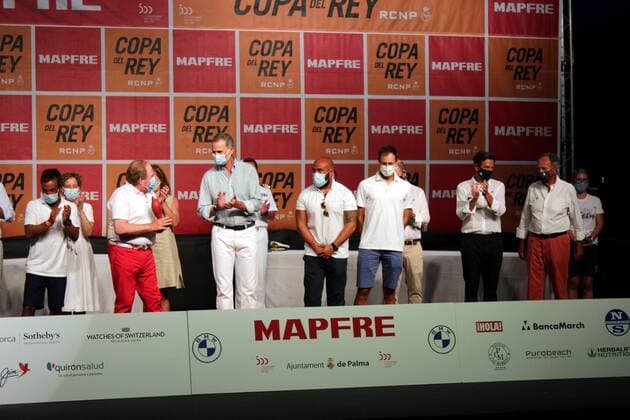 King Felipe VI at the awards ceremony of the Kings Cup of regattas in Palma de Mallorca, Saturday August 7, 2021 Cordon Press