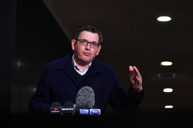 DANIEL ANDREWS COVID19 PRESSER, Victorian Premier Daniel Andrews speaks to the media during a press conference in Melbourne, Sunday, August 8, 2021. Victoria has recorded 11 new locally acquired COVID-19 cases. ( NO ARCHIVING, EDITORIAL USE ONLY, NO USE IN BOOKS WITHOUT CONSENT MELBOURNE VIC AUSTRALIA  Copyright: xJAMESxROSSx 20210808001565399238