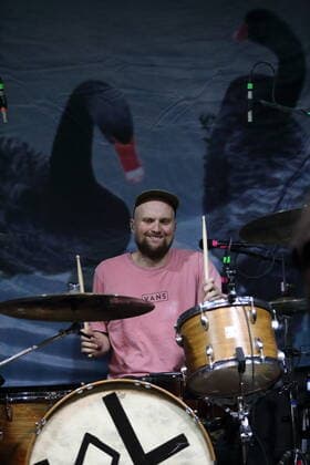 Fabian Wolli Wollert of the band Smile and Burn at the Bergfunk Open Air on the Funkerberg in Königs Wusterhausen, 7 August 2021 Bergfunk Open Air