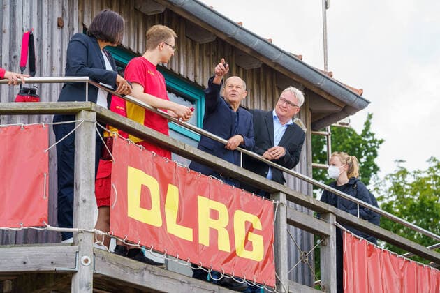 Election campaign event of the SPD for the Bundestag election 2021 Olaf Scholz on election campaign tour through Schleswig Holstein