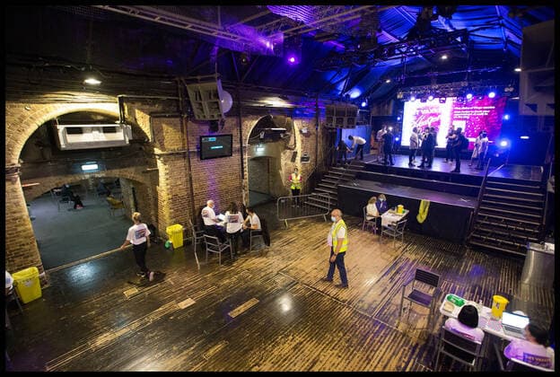 . 08 08 2021. London, United Kingdom. Vaccinations At Heaven. Well-known gay London nightclub Heaven opens it s doors as a vaccination centre.  xMartynxWheatleyx xi-Imagesx IIM-22477-0004