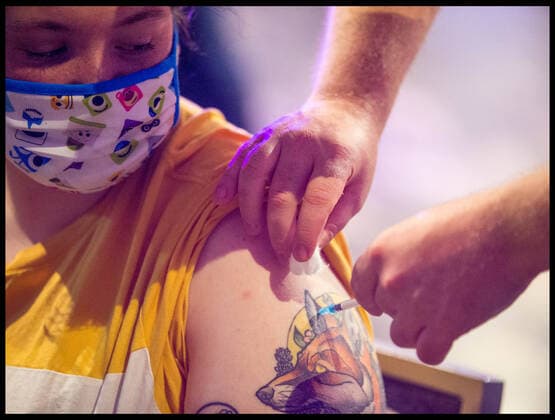 . 08 08 2021. London, United Kingdom. Vaccinations At Heaven. Well-known gay London nightclub Heaven opens it s doors as a vaccination centre.  xMartynxWheatleyx xi-Imagesx IIM-22477-0013