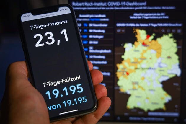 Coronavirus in Germany Covid 19 Dashboard of the Robert Koch Institute 09 08 2021 Robert Koch Institute 7 days Incidence 23.1 7 days Number of cases 19 195 COVID 19 Cases 3 791 949 Addition by 1 183 the previous day COVID 19 Deaths 91 784 Addition by 2 compared to previous day