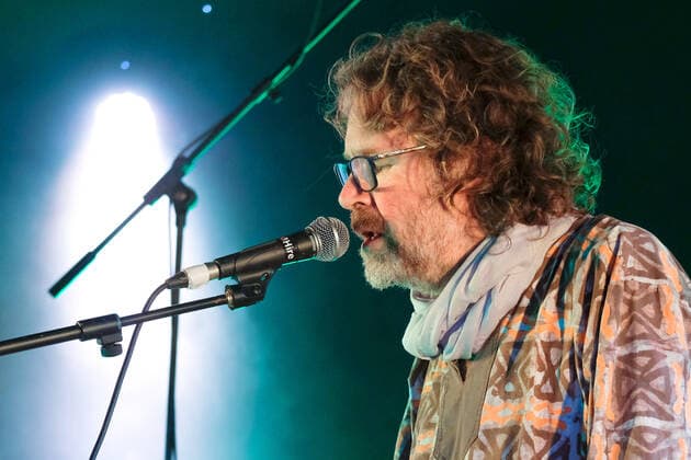 August 8, 2021, Wickham, Hampshire, United Kingdom: Irish singer, songwriter, actor and musician, Liam O Maonlai best known as the lead vocalist with Dublin band The Hothouse Flowers, playing keyboard while performing live on stage at Wickham Festival. Wickham United Kingdom - ZUMAs197 20210808_zaa_s197_221 Copyright: xDawnxFletcher-Parkx