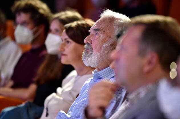 Czech actor and playwright, who will present his films at the LFS Zdenek Sverak receives award of Association of Czech Film Clubs at the ongoing Summer Film School (LFS) in Uherske Hradiste, Czech Republic, August 9, 2021. (CTKxPhoto DaliborxGluck) CTKPhotoP2021080906102  dg008