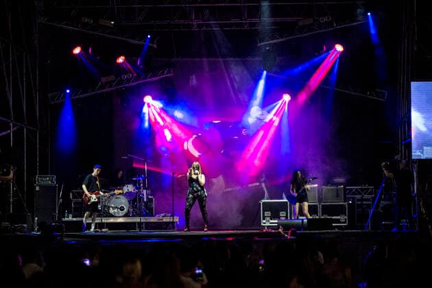 Italy: Myss Keta live in Brescia The Italian singer Myss Keta, known for performing without showing her face, in live concert at the Radio Onda d Urto party in Brescia. Brescia Brescia Italy Copyright: PamelaxRovaris