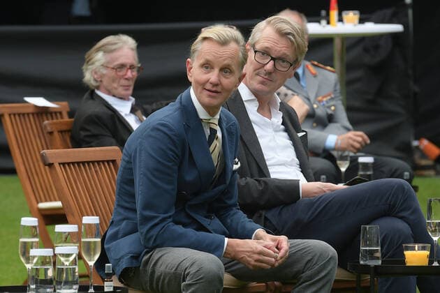 3 Jazz concert with Thomas Quasthoff Max Raabe with accompaniment Frank Walter Steinmeier, SPD, Federal President Address at a jazz concert with Thomas Quasthoff Friends in the SchlossGarten Bellevue in Berlin on 10 08 2021 Photopress Mueller