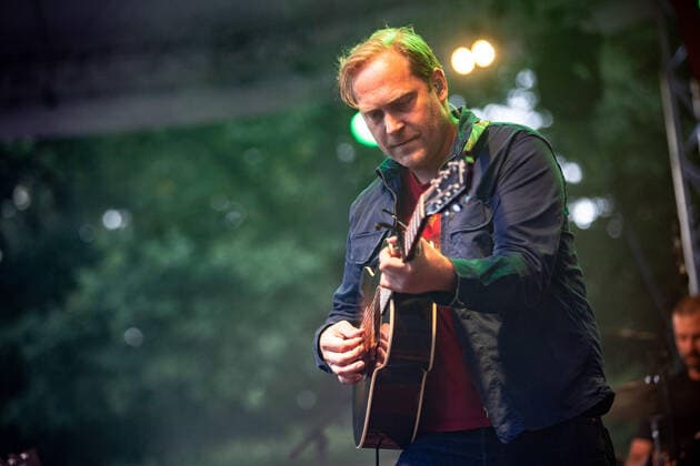 Hamburg, 11 August 2021 WiebuschBosseUhlmann Marcus Wiebusch, Axel Aki Bosse and Thees Uhlmann at a concert on the open-air stage in Hamburgs Stadtpark.