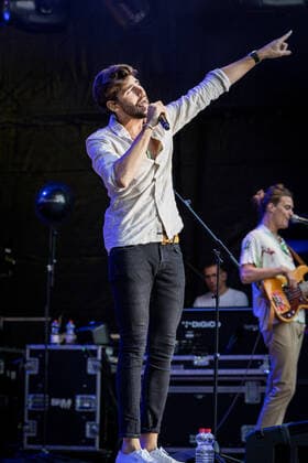 First live performance in Germany of the Spanish-German pop singer Alvaro Soler with the Mar de Colores European Tour at the Kunst Rasen Bonn, 11 08 2021 organized by E L Hartz Promotion GmbH Bonn Gronau NRW Germany