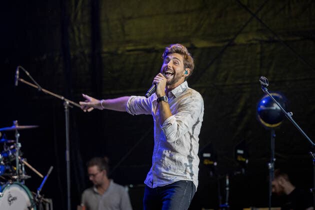 First live performance in Germany of the Spanish-German pop singer Alvaro Soler with the Mar de Colores European Tour at the Kunst Rasen Bonn, 11 08 2021 organized by E L Hartz Promotion GmbH Bonn Gronau NRW Germany