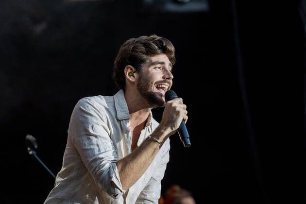 First live performance in Germany of the Spanish-German pop singer Alvaro Soler with the Mar de Colores European Tour at the Kunst Rasen Bonn, 11 08 2021 organized by E L Hartz Promotion GmbH Bonn Gronau NRW Germany