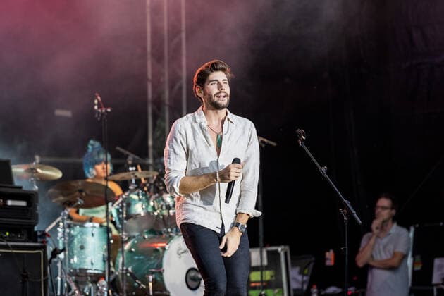First live performance in Germany of the Spanish-German pop singer Alvaro Soler with the Mar de Colores European Tour at the Kunst Rasen Bonn, 11 08 2021 organized by E L Hartz Promotion GmbH Bonn Gronau NRW Germany