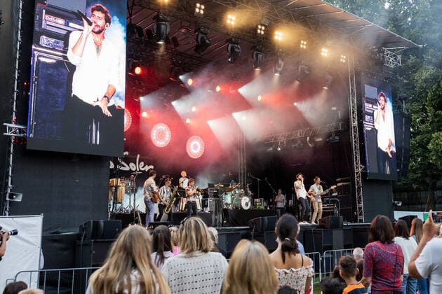 First live performance in Germany of the Spanish-German pop singer Alvaro Soler with the Mar de Colores European Tour at the Kunst Rasen Bonn, 11 08 2021 organized by E L Hartz Promotion GmbH Bonn Gronau NRW Germany