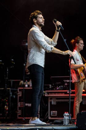 First live performance in Germany of the Spanish-German pop singer Alvaro Soler with the Mar de Colores European Tour at the Kunst Rasen Bonn, 11 08 2021 organized by E L Hartz Promotion GmbH Bonn Gronau NRW Germany
