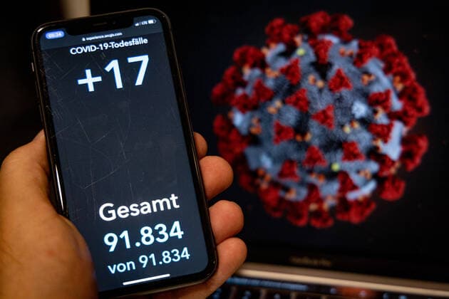 Coronavirus in Germany Covid 19 Dashboard of the Robert Koch Institute 12 08 2021 Robert Koch Institute 7 days Incidence 27.6 7 days Number of cases 22 956 COVID 19 Cases 3 805 063 Addition by 5 638 the previous day COVID 19 Deaths 91 834 Addition by 17 compared to previous day