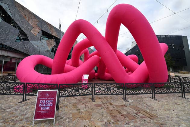 VICTORIA CORONAVIRUS COVID19, A closed art exhibition is seen at Federation Square in Melbourne, Thursday, August 12, 2021. Melbourne s lockdown will be extended by a week after Victoria recorded 20 new locally acquired coronavirus cases, five of which are under investigation. ( NO ARCHIVING, EDITORIAL USE ONLY, NO USE IN BOOKS WITHOUT CONSENT MELBOURNE VIC AUSTRALIA  Copyright: xJAMESxROSSx 20210812001566374144