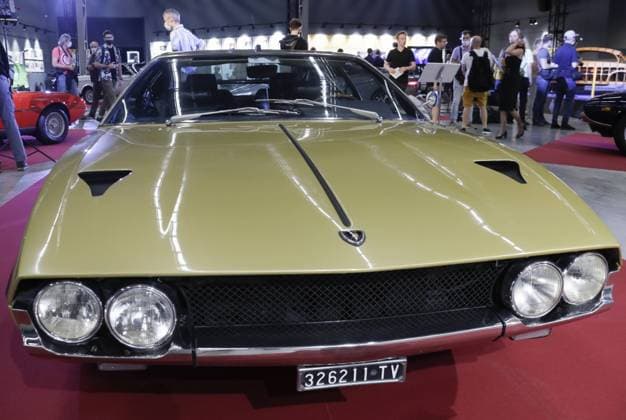 MOSCOW, RUSSIA - AUGUST 12, 2021: A Lamborghini Espada grand touring coupe on display as part of an exhibition titled 100 Year of Italian Style: Cars of Nuccio Bertone in the Museum of the FSO Special Purpose Garage in VDNKh. FSO is an acronym for the Federal Guard Service of Russia. The exhibition features a collection of cars made by the Italian company Bertone between the 1950s and the 2010s. Mikhail Metzel TASS  TS10C751