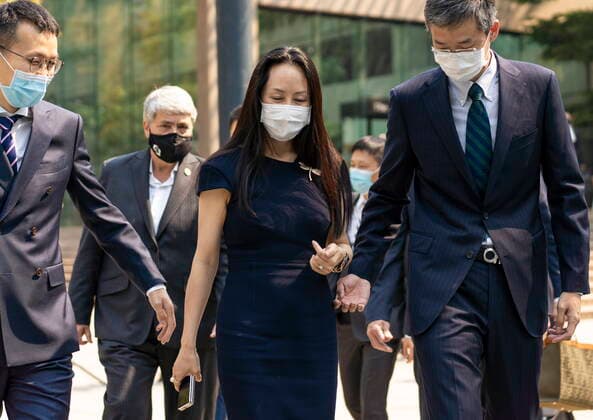 August 13, 2021, Vancouver, BC, Canada: Meng Wanzhou, chief financial officer of Huawei, leaves for a lunch break during her extradition hearing at B.C. Supreme Court, in Vancouver, B.C., Friday, Aug. 13, 2021. Vancouver Canada - ZUMAc35_ 20210813_zaf_c35_083 Copyright: xJimmyxJeongx