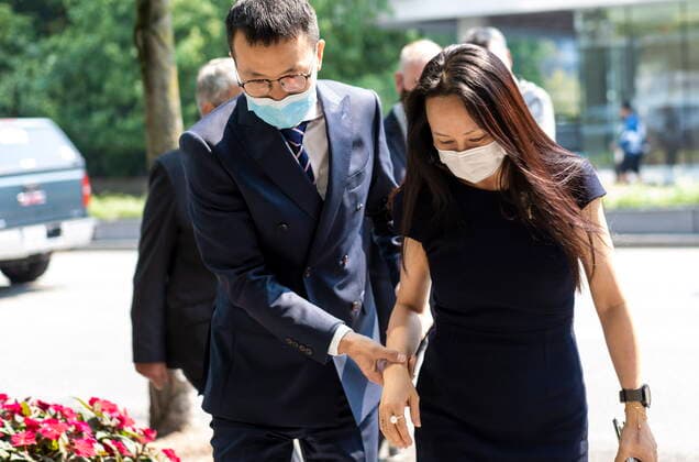 August 13, 2021, Vancouver, BC, Canada: Meng Wanzhou, chief financial officer of Huawei, leaves for a lunch break during her extradition hearing at B.C. Supreme Court, in Vancouver, B.C., Friday, Aug. 13, 2021. Vancouver Canada - ZUMAc35_ 20210813_zaf_c35_085 Copyright: xJimmyxJeongx