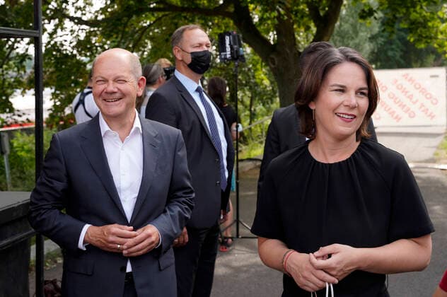Olaf Scholz and Annalena Baerbock at the event Women Voices Win at the Hans Otto Theater Potsdam, 13 08 2021 Foto:xT.xBartillax xFuturexImage