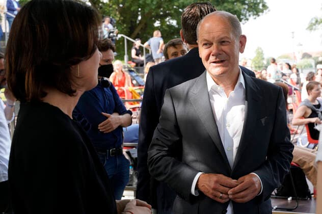 Annalena Baerbock and Olaf Scholz at the event Women Voices Win at the Hans Otto Theater Potsdam, 13 08 2021 Foto:xT.xBartillax xFuturexImage