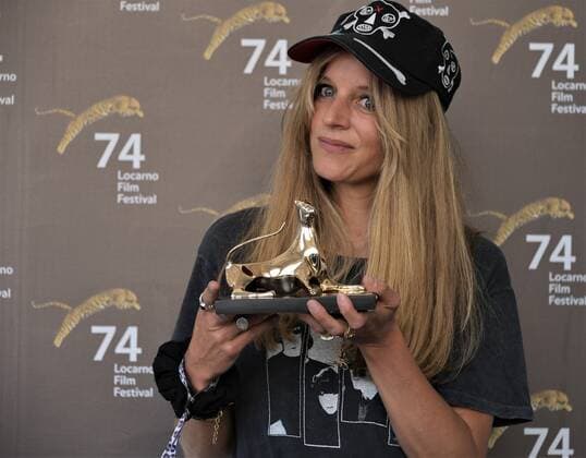 Locarno, Switzerland Locarno Film Festival 2021 Palmares awards ceremony photocall Locarno Film Festival Pardo Swatch First Feature Award In the photo: Charlotte Colbert actres  Copyright: xNickxZonnax xIPAx xNickxZonnax