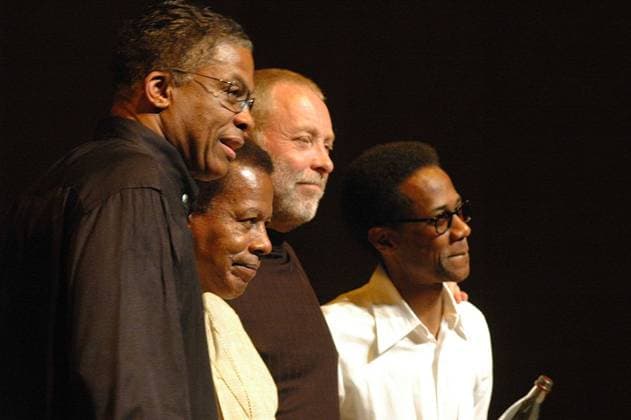 (v.l.n.r.): Herbie Hancock (p.), Wayne Shorter (ts., ss.), Dave Holland (b.) und Brian Blade (dr.) in der Philharmonie Essen. Jazz legends (from left to right): Herbie Hancock (p.), Wayne Shorter (ts.), Dave Holland (b.) and Brian Blade (dr.) at the Philharmonie Essen. Essen DEU;DE;GERMANY;DEUTSCHLAND;ALLEMAGNE