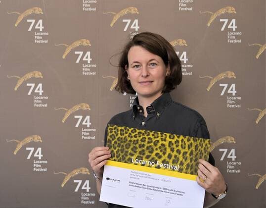 Locarno, Switzerland Locarno Film Festival 2021 Palmares awards ceremony photocall Locarno Film Festival Leopards of tomorrow Bonalumi In the photo: Eliane Esher Bots director  Copyright: xNickxZonnax xIPAx xNickxZonnax