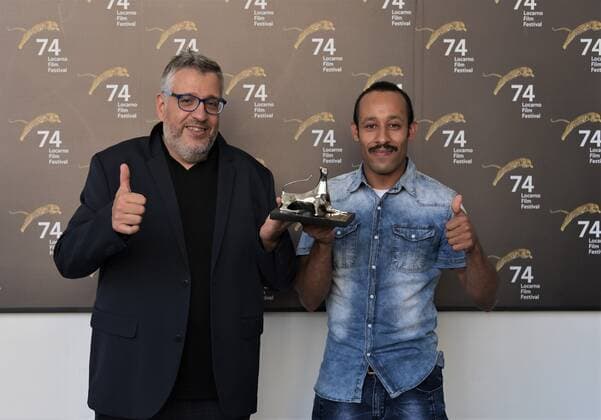 Locarno, Switzerland Locarno Film Festival 2021 Palmares awards ceremony photocall Locarno Film Festival Pardo best male interpreter 2021 LFF In the photo: Mohamed Mellari, Valerio Escolar actors  Copyright: xNickxZonnax xIPAx xNickxZonnax