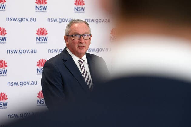 GLADYS BEREJIKLIAN COVID19 PRESSER, NSW Health Minister Brad Hazzard addresses media during a press conference in Sydney, Tuesday, August 17, 2021. ( NO ARCHIVING, EDITORIAL USE ONLY, NO USE IN BOOKS WITHOUT CONSENT SYDNEY NSW AUSTRALIA  Copyright: xDANxHIMBRECHTSx 20210817001567490514