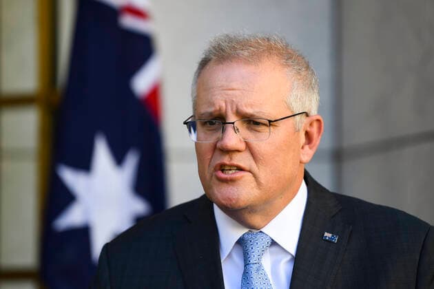 Coronavirus in Australien, Pressekonferenz mit Scott Morrison in Canberra SCOTT MORRISON PRESSER, Australian Prime Minister Scott Morrison speaks to the media during a press conference at Parliament House in Canberra, Tuesday, August 17, 2021. ( NO ARCHIVING, EDITORIAL USE ONLY, NO USE IN BOOKS WITHOUT CONSENT CANBERRA ACT AUSTRALIA  Copyright: xLUKASxCOCHx 20210817001567500863