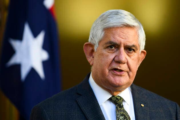 Coronavirus in Australien, Pressekonferenz mit Scott Morrison in Canberra SCOTT MORRISON PRESSER, Minister for Indigenous Australians Ken Wyatt speaks to the media during a press conference at Parliament House in Canberra, Tuesday, August 17, 2021. ( NO ARCHIVING, EDITORIAL USE ONLY, NO USE IN BOOKS WITHOUT CONSENT CANBERRA ACT AUSTRALIA  Copyright: xLUKASxCOCHx 20210817001567505001