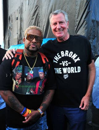 BRONX, NY - AUGUST 16: Pudgee Tha Phat Bastard, Mayor Bill de Blasio attend the It s Time for Hip Hop in NYC concert at Orchard Beach on August 16, 2021 in the Bronx, New York. Copyright: xKoixSojer Snap NxUxPhotosx MediaPunchx