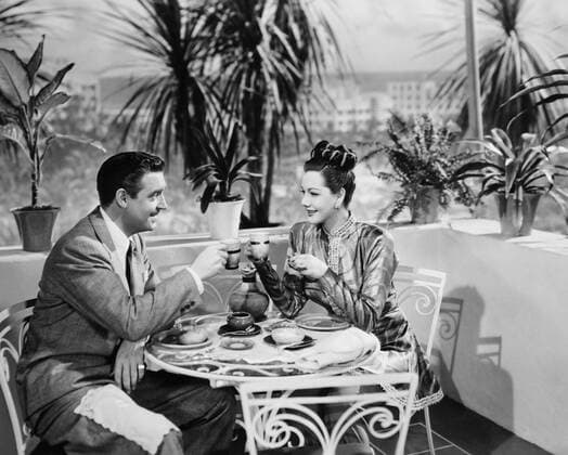 TANGIER, from left: Robert Paige, Maria Montez, 1946 Ref:MBDTANG EC053 PUBLICATIONXNOTxINxCANxCHNxFRAxITAxJPNxNORxPOLxRUSxESPxUKxUSA Copyright: xx MBDTANG EC053