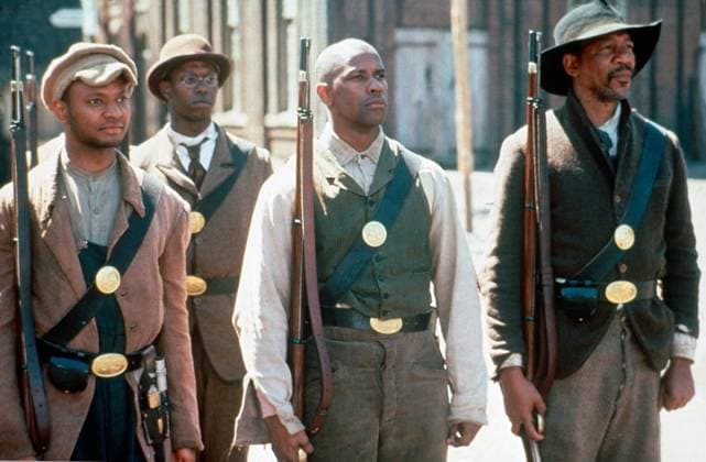 OSCARS. Bester Nebendarsteller. PreistrÃ¤ger 1981-1990 GLORY, from left: Jihmi Kennedy, Andre Braugher, Denzel Washington, Morgan Freeman, 1989. ph: ? TriStar Pictures courtesy Everett Collection Ref:MSDGLOR TR009 PUBLICATIONXNOTxINxCANxCHNxFRAxITAxJPNxNORxPOLxRUSxESPxUKxUSA Copyright: xx MSDGLOR TR009