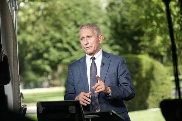 Dr. Anthony Fauci, Director of the National Institute of Allergy and Infectious Diseases at the National Institutes of Health, participates in a network interview at the White House in Washington, DC on August 18, 2021. Copyright: xChrisxKleponisx xCNPx MediaPunchx