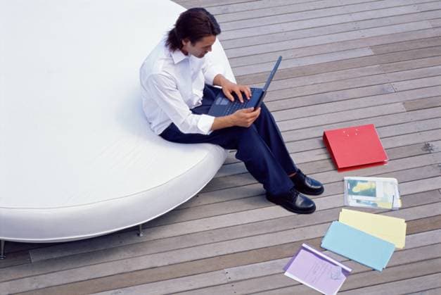 Man working outdoors , 30 08 2008, Copyright: xSimonxPotterx, model released, using,working,telecommuting,brown hair,self employment,finance,home finances,organization,convenience,August 2005 Release,August 2005 Gallery,Image Highlights,file,mid adult,caucasian ethnicity,male,man,mid adult man,one person,office worker,deck,patio,outdoors,sitting,laptop computer,wireless technology,financial planning,paperwork,only male,Sitting,Working,Caucasian Ethnicity,Mid Adult,Male,Men,Mid Adult Men,Businesspeople,Office Worker,Convenience,Organization,Paperwork,One Person,Brown Hair,File,Computer,Laptop,Symbol,Orthographic Symbol,Numeral,Floor,Hardwood Floor,Deck,Patio,Outdoors,Working At Home,Finance,Home Finance,Technology,Wireless Technolog Ref:IS655-067