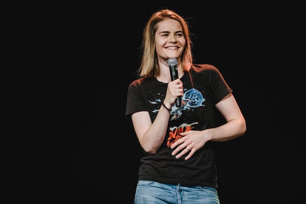 Hazel Brugger Bern, Switzerland. 14th, August 2021. The Swiss-German comedian Hazel Brugger performs a live stand-up comedy show at Bierh?beli in Bern. Bern Switzerland  Copyright: xGonzalesxPhoto TilmanxJentzschx