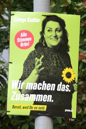 Duisburg 20 08 2021, theme photo election poster, federal election 2021 election poster The Greens Lamya Kaddor We do it together Ready because you have been 20 08 2021, theme photo election poster, federal election 2021 Copyright: xEibner-Pressefotox