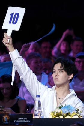 SOCHI, RUSSIA - AUGUST 21, 2021: Kazakh singer Dimash Kudaibergen gives points to contestants at the New Wave 2021 International Contest for Young Pop Singers. Vyacheslav Prokofyev TASS  TS10D401