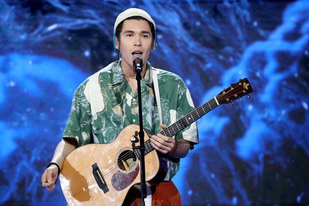 SOCHI, RUSSIA - AUGUST 21, 2021: Max Box representing Russia performs at the New Wave 2021 International Contest for Young Pop Singers. Vyacheslav Prokofyev TASS  TS10D40D
