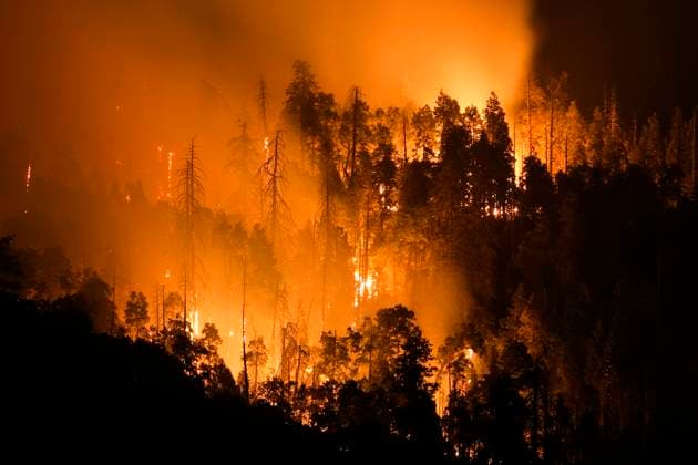 IMAGO Nature: Unsere Erde, Klimawandel, Waldbrände News Themen der Woche KW33 News Bilder des Tages August 21, 2021, Kern County, California, USA: The French Fire burns at Sequoia National Forest near Lake Isabella in Kern County, California, Saturday, August 21, 2021. Kern County USA - ZUMAc68_ 20210821_zaf_c68_005 Copyright: xRingoxChiux
