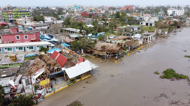 (210822) -- VERACRUZ, Aug. 22, 2021 -- Aerial photo taken on Aug. 21, 2021 shows the damage caused by the landfall of Hurricane Grace, in Tecolutla, in the state of Veracruz, Mexico. At least eight people were dead and three missing after Hurricane Grace hit eastern Mexico, Cuitlahuac Garcia, governor of the state of Veracruz, reported on Saturday. (Photo by Xinhua) MEXICO-VERACRUZ-HURRICANE GRACE JesusxAlvarado 