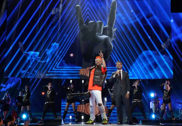 SOCHI, RUSSIA - AUGUST 22, 2021: Singer Filipp Kirkorov performs at a concert given by jury members as part of the New Wave 2021 International Competition of Young Pop Music Performers. Vyacheslav Prokofyev TASS  TS10D5DF