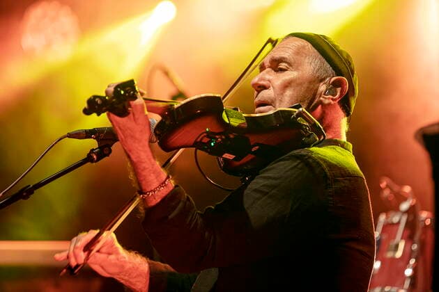 Georgi Gogow violin of the group CITY founded in 1972 in East Berlin GDR during the Candlelight Open Air rock concert live in Coswig