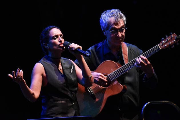Noa and Gil Dor during the concert at Cavea Auditorium Parco della Musica, Rome, August 23, 2021, presented her latest album Afterallogy , made during the lockdown  Copyright: xSportReporter DomenicoxCippitellx xx 0